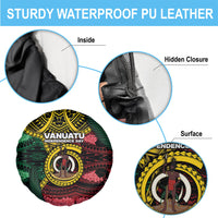 Vanuatu Independence Day Spare Tire Cover Boar Tusk Warrior Tribal Floral Patterns