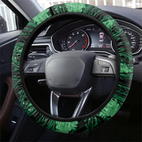 Vanuatu Independence Day Steering Wheel Cover Boar Tusk Warrior Tribal Floral Patterns