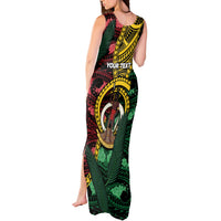 Personalised Vanuatu Independence Day Tank Maxi Dress Boar Tusk Warrior Tribal Floral Patterns
