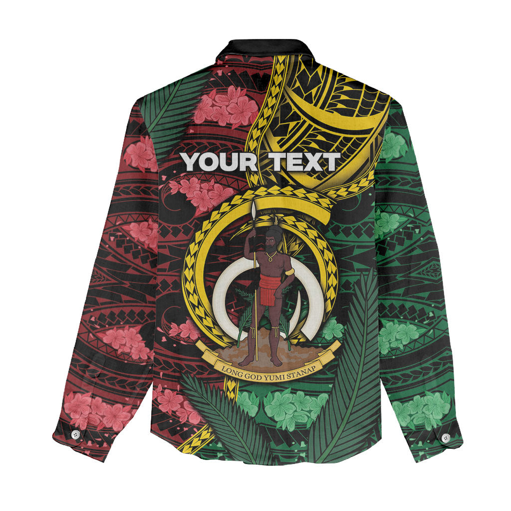 Personalised Vanuatu Independence Day Women Casual Shirt Boar Tusk Warrior Tribal Floral Patterns