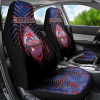 Guam Car Seat Cover Chamorro Seal Tribal Scratch Design - Polynesian Pride