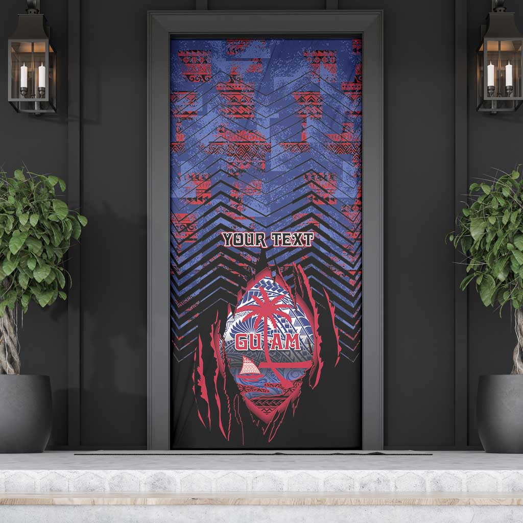 Guam Door Cover Chamorro Seal Tribal Scratch Design - Polynesian Pride