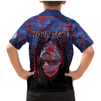 Personalised Guam Family Matching Mermaid Dress and Hawaiian Shirt Chamorro Seal Tribal Scratch Design DT05 - Polynesian Pride