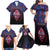 Personalised Guam Family Matching Off Shoulder Maxi Dress and Hawaiian Shirt Chamorro Seal Tribal Scratch Design - Polynesian Pride