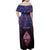 Personalised Guam Family Matching Off Shoulder Maxi Dress and Hawaiian Shirt Chamorro Seal Tribal Scratch Design - Polynesian Pride