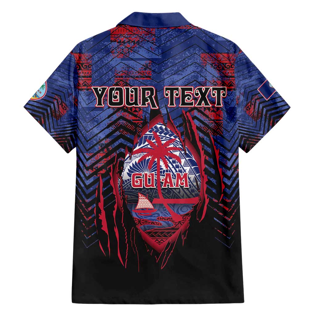 Personalised Guam Family Matching Short Sleeve Bodycon Dress and Hawaiian Shirt Chamorro Seal Tribal Scratch Design DT05 - Polynesian Pride