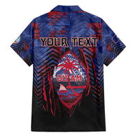 Personalised Guam Family Matching Short Sleeve Bodycon Dress and Hawaiian Shirt Chamorro Seal Tribal Scratch Design DT05 - Polynesian Pride