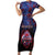Personalised Guam Family Matching Short Sleeve Bodycon Dress and Hawaiian Shirt Chamorro Seal Tribal Scratch Design - Polynesian Pride