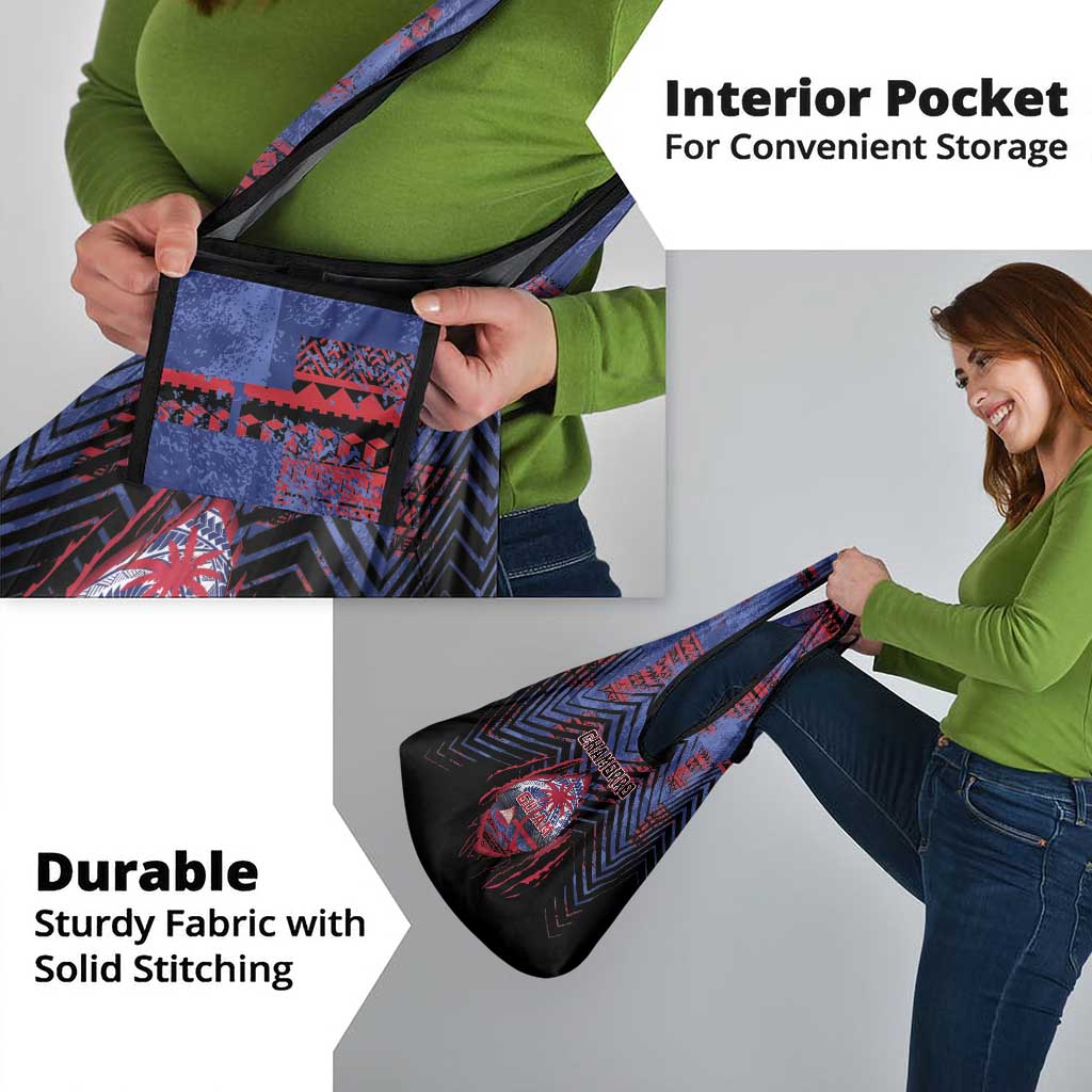 Guam Grocery Bag Chamorro Seal Tribal Scratch Design - Polynesian Pride