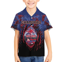 Personalised Guam Kid Hawaiian Shirt Chamorro Seal Tribal Scratch Design - Polynesian Pride