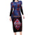 Personalised Guam Long Sleeve Bodycon Dress Chamorro Seal Tribal Scratch Design - Polynesian Pride