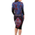 Personalised Guam Long Sleeve Bodycon Dress Chamorro Seal Tribal Scratch Design - Polynesian Pride