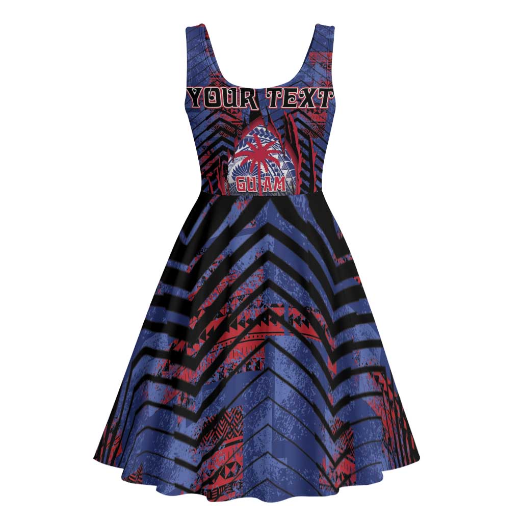 Personalised Guam Midi Dress Chamorro Seal Tribal Scratch Design - Polynesian Pride
