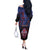 Personalised Guam Off The Shoulder Long Sleeve Dress Chamorro Seal Tribal Scratch Design - Polynesian Pride