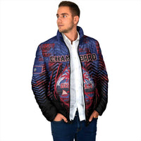 Personalised Guam Padded Jacket Chamorro Seal Tribal Scratch Design - Polynesian Pride