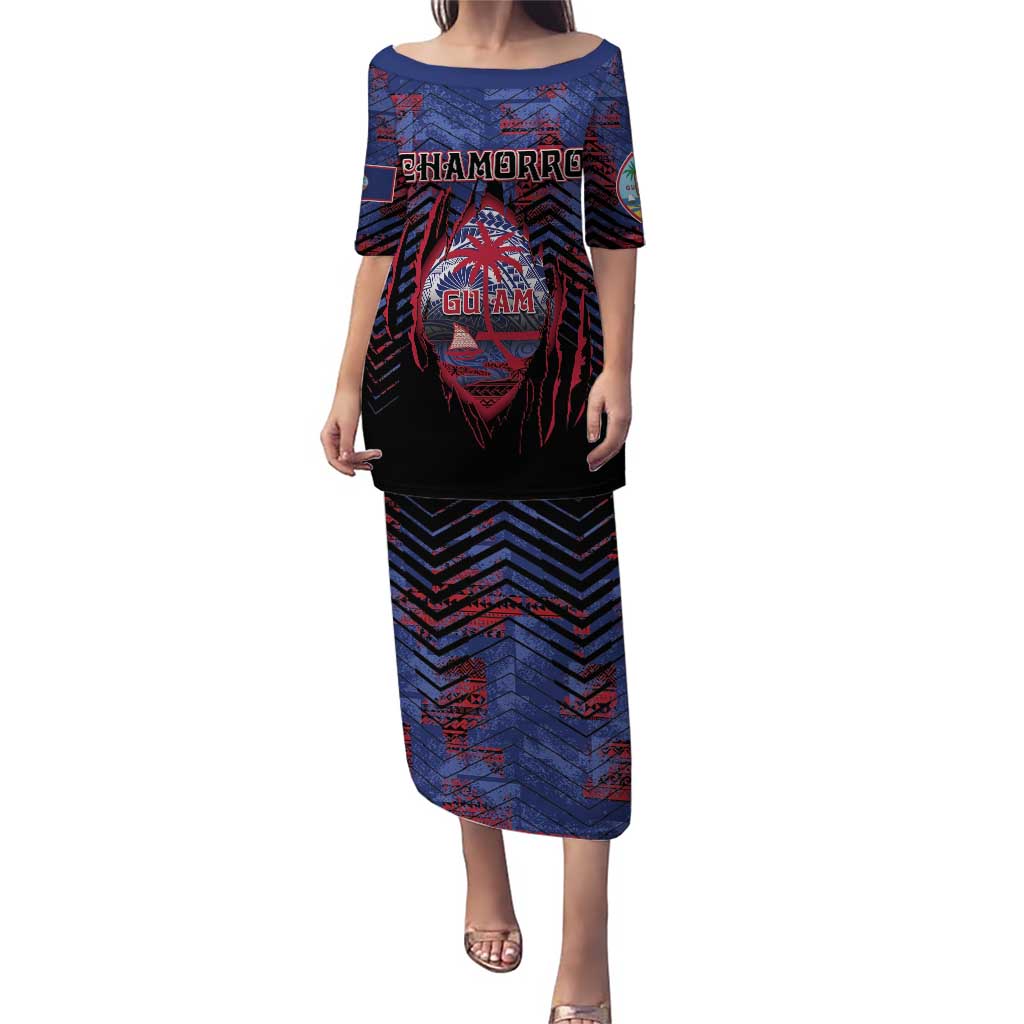 Personalised Guam Puletasi Chamorro Seal Tribal Scratch Design - Polynesian Pride