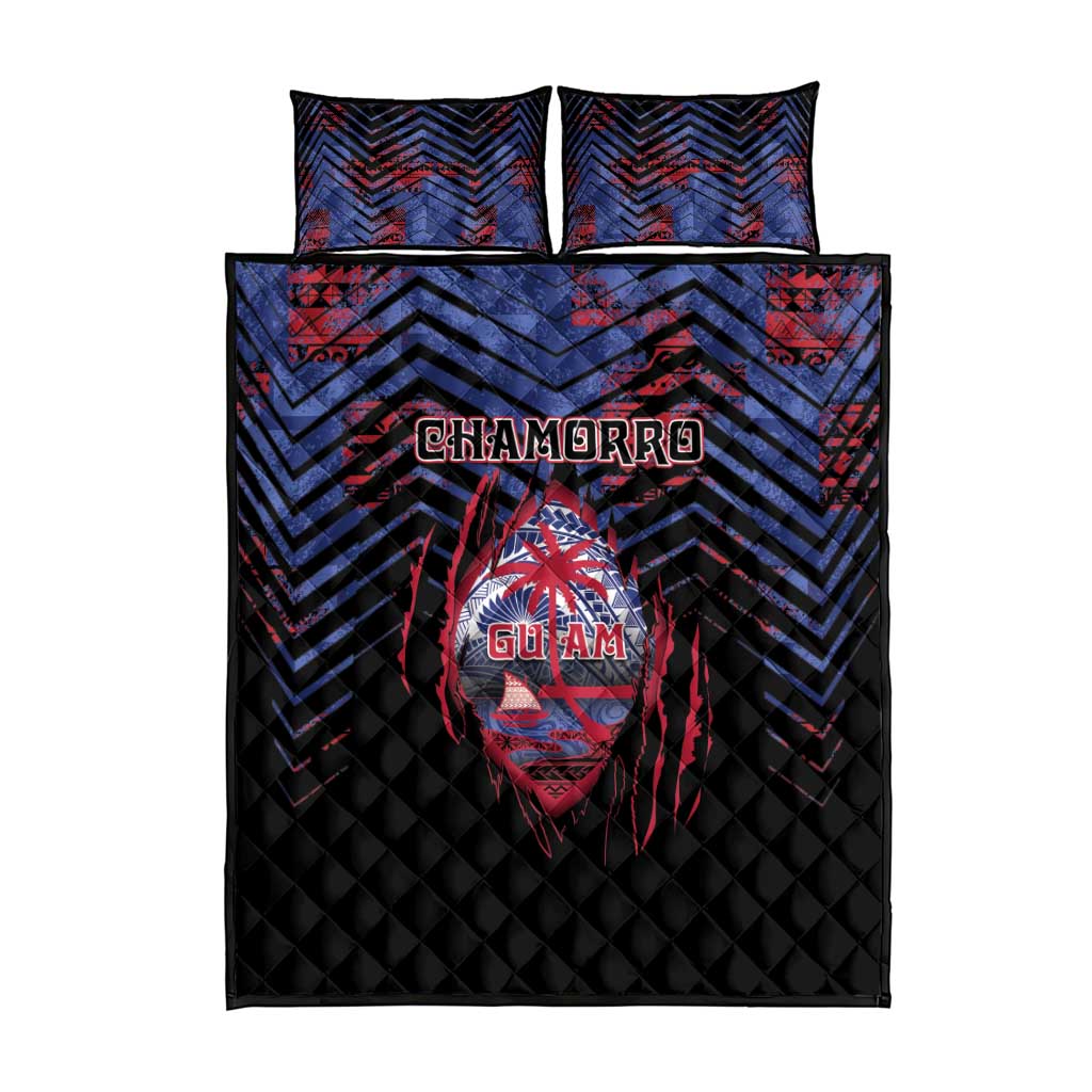 Guam Quilt Bed Set Chamorro Seal Tribal Scratch Design - Polynesian Pride
