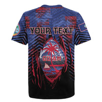 Personalised Guam Rugby Jersey Chamorro Seal Tribal Scratch Design - Polynesian Pride