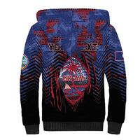 Personalised Guam Sherpa Hoodie Chamorro Seal Tribal Scratch Design - Polynesian Pride