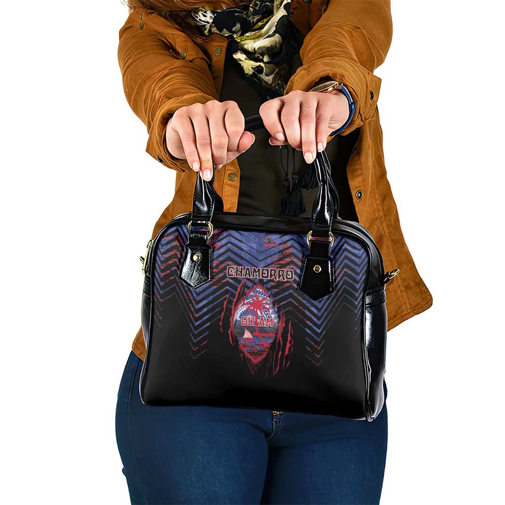 Guam Shoulder Handbag Chamorro Seal Tribal Scratch Design - Polynesian Pride