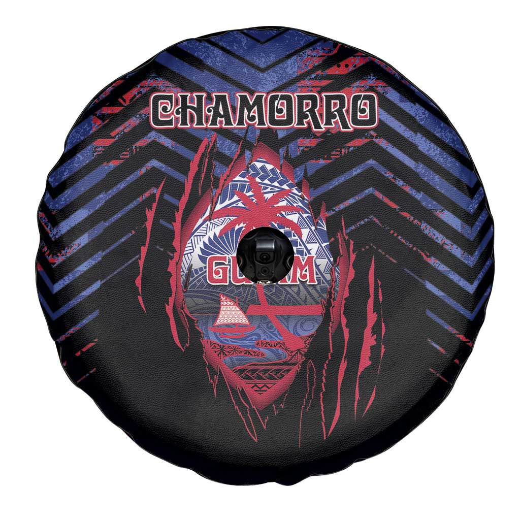 Guam Spare Tire Cover Chamorro Seal Tribal Scratch Design - Polynesian Pride