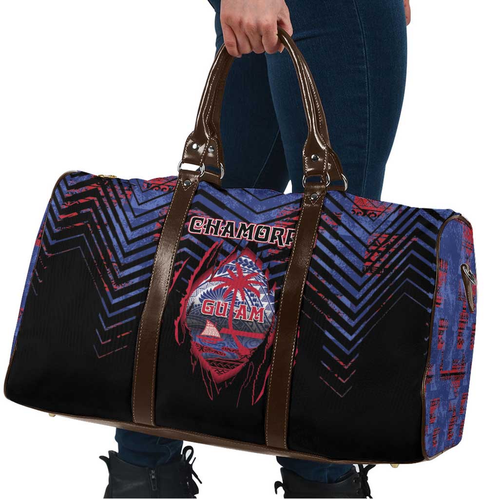 Guam Travel Bag Chamorro Seal Tribal Scratch Design - Polynesian Pride