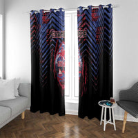 Guam Window Curtain Chamorro Seal Tribal Scratch Design - Polynesian Pride