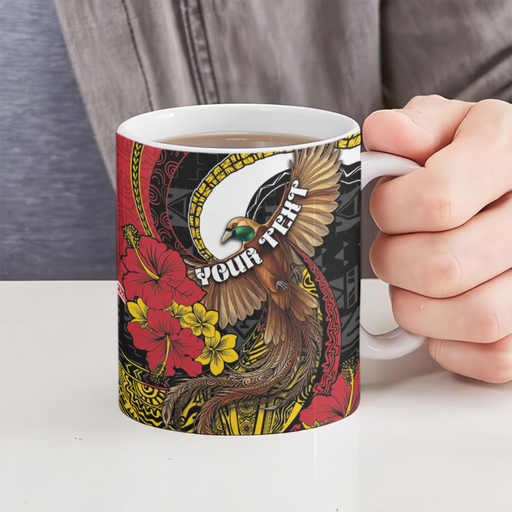 Personalised Papua New Guinea Language Week Ceramic Mug Bird Of Paradise Tribal Floral Pattern DT05 - Polynesian Pride