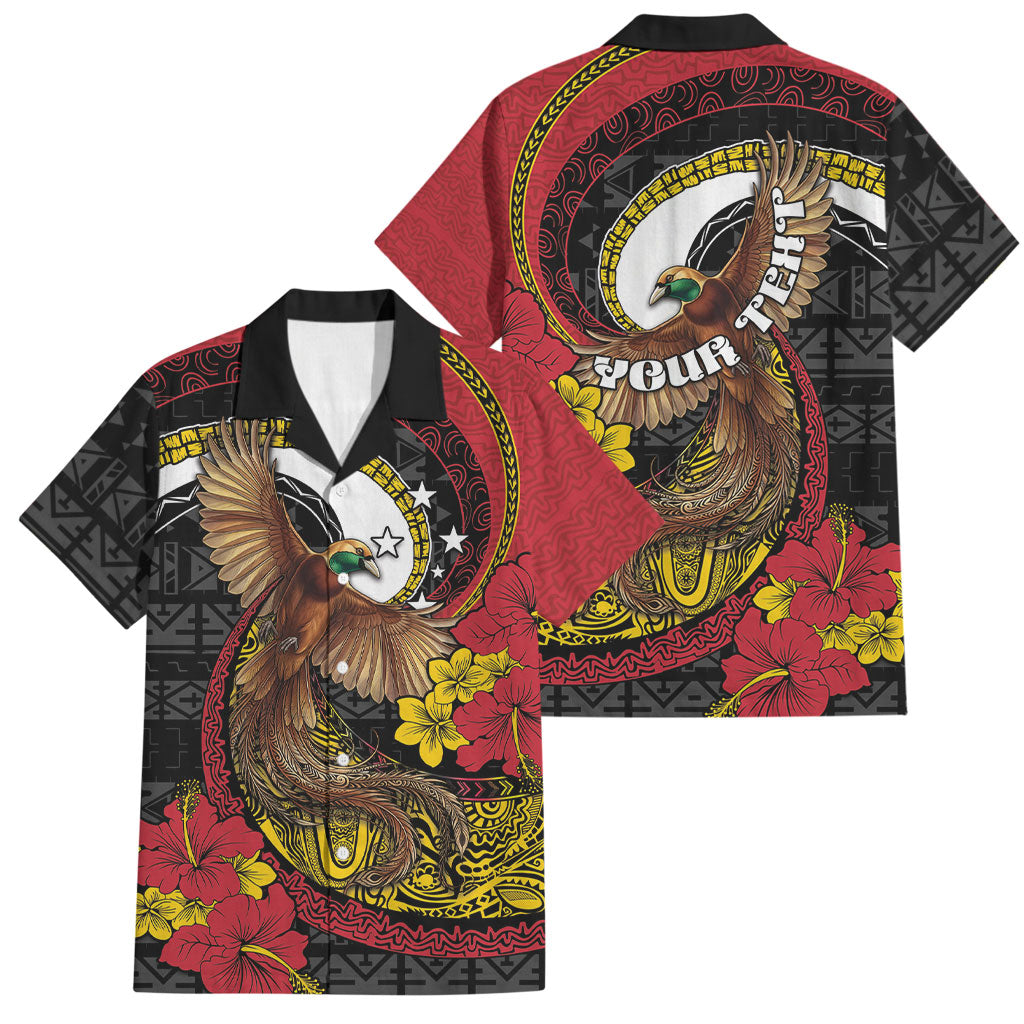 Personalised Papua New Guinea Language Week Family Matching Off Shoulder Short Dress and Hawaiian Shirt Bird Of Paradise Tribal Floral Pattern DT05 Dad's Shirt - Short Sleeve Black - Polynesian Pride