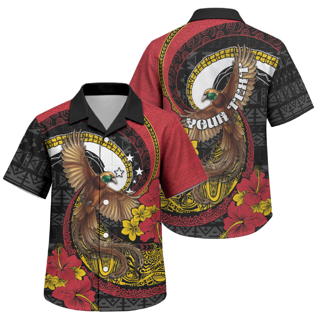 Personalised Papua New Guinea Language Week Family Matching Off Shoulder Short Dress and Hawaiian Shirt Bird Of Paradise Tribal Floral Pattern DT05 Son's Shirt Black - Polynesian Pride