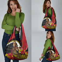 Papua New Guinea Language Week Grocery Bag Bird Of Paradise Tribal Floral Pattern DT05 - Polynesian Pride