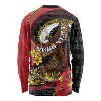 Personalised Papua New Guinea Language Week Long Sleeve Shirt Bird Of Paradise Tribal Floral Pattern DT05 - Polynesian Pride