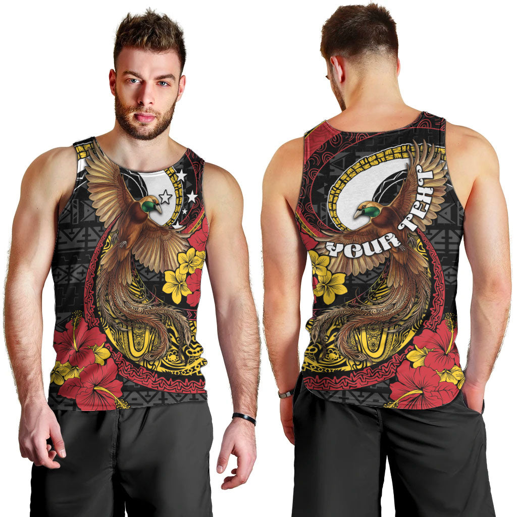 Personalised Papua New Guinea Language Week Men Tank Top Bird Of Paradise Tribal Floral Pattern DT05 - Polynesian Pride
