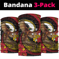 Papua New Guinea Language Week Neck Gaiter Bird Of Paradise Tribal Floral Pattern DT05 package One Size: 25*50cm Black - Polynesian Pride