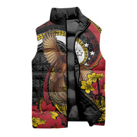Personalised Papua New Guinea Language Week Sleeveless Puffer Jacket Bird Of Paradise Tribal Floral Pattern DT05 - Polynesian Pride