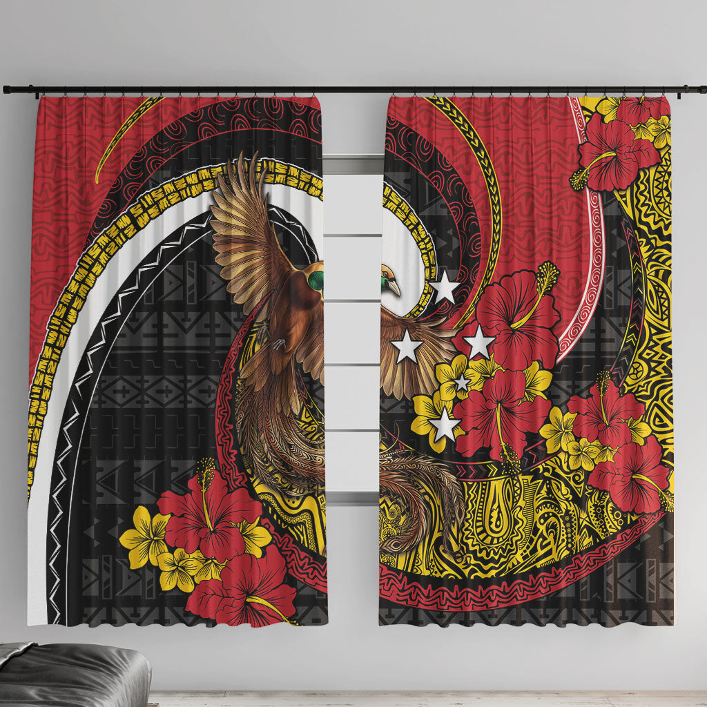 Papua New Guinea Language Week Window Curtain Bird Of Paradise Tribal Floral Pattern