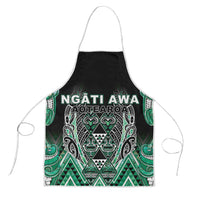 Aotearoa Ngati Awa Apron Maori Tribal Green Marble Paua Shell Pattern DT05 Green - Polynesian Pride