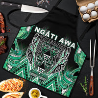 Aotearoa Ngati Awa Apron Maori Tribal Green Marble Paua Shell Pattern DT05 Green - Polynesian Pride
