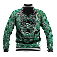 Aotearoa Ngati Awa Baseball Jacket Maori Tribal Green Marble Paua Shell Pattern DT05 - Polynesian Pride
