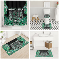 Aotearoa Ngati Awa Bathroom Set Maori Tribal Green Marble Paua Shell Pattern DT05 - Polynesian Pride