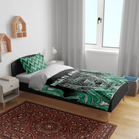 Aotearoa Ngati Awa Bedding Set Maori Tribal Green Marble Paua Shell Pattern DT05 - Polynesian Pride