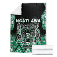Aotearoa Ngati Awa Blanket Maori Tribal Green Marble Paua Shell Pattern DT05 - Polynesian Pride
