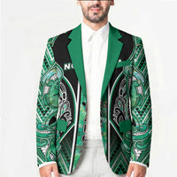 Aotearoa Ngati Awa Blazer Maori Tribal Green Marble Paua Shell Pattern DT05 - Polynesian Pride