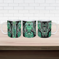 Aotearoa Ngati Awa Ceramic Mug Maori Tribal Green Marble Paua Shell Pattern DT05 - Polynesian Pride