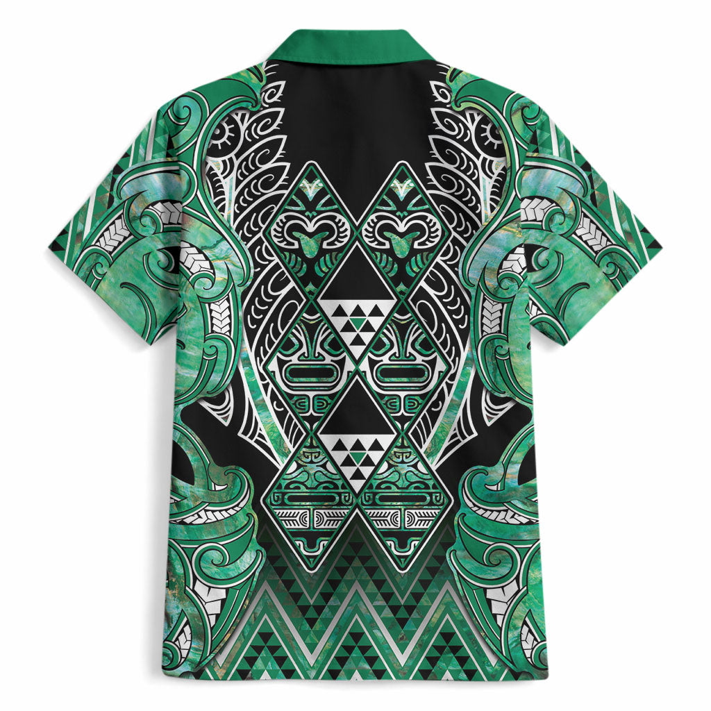 Aotearoa Ngati Awa Hawaiian Shirt Maori Tribal Green Marble Paua Shell Pattern DT05 - Polynesian Pride