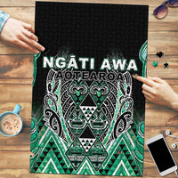 Aotearoa Ngati Awa Puzzle Maori Tribal Green Marble Paua Shell Pattern DT05 Green - Polynesian Pride