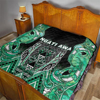 Aotearoa Ngati Awa Quilt Maori Tribal Green Marble Paua Shell Pattern DT05 - Polynesian Pride