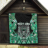 Aotearoa Ngati Awa Quilt Maori Tribal Green Marble Paua Shell Pattern DT05 - Polynesian Pride