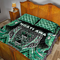 Aotearoa Ngati Awa Quilt Bed Set Maori Tribal Green Marble Paua Shell Pattern DT05 - Polynesian Pride