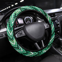 Aotearoa Ngati Awa Steering Wheel Cover Maori Tribal Green Marble Paua Shell Pattern DT05 Universal Fit Green - Polynesian Pride